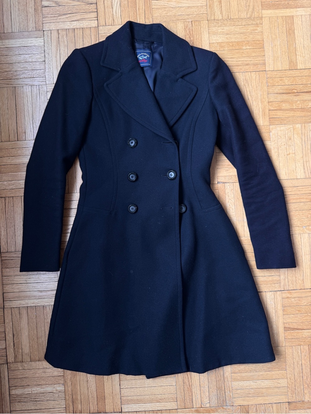 Paul & Shark Yachting Navy Wool Double-Breasted Coat IT 38